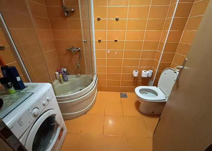 Bright And Cozy Flat Near Center - Queen, Bunk And Sofa-beds Large Terrace Apartman Szkopje